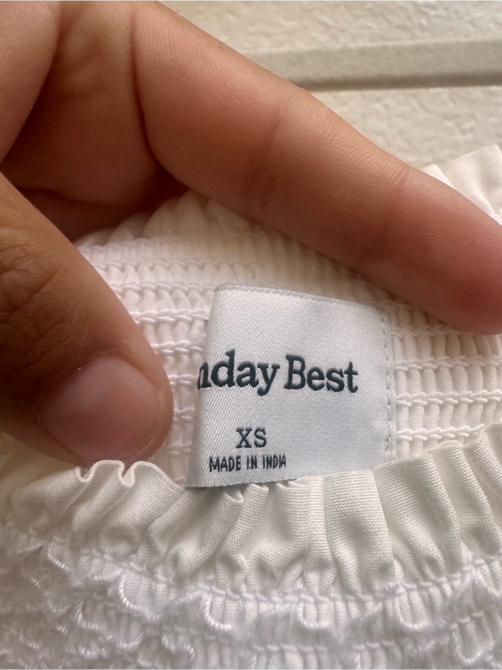 Sundays Best Aritzia Hadley White Smocked Square Neck Puff-Sleeve Baby Doll Mini - Picture 9 of 15